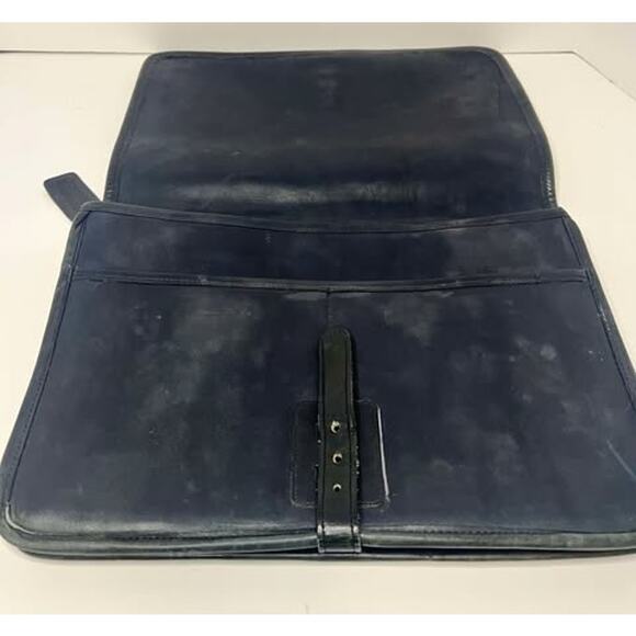 Coach Navy Bonnie Cashin Era Leather Buckled Clutch High, NYC Made - Picture 6 of 16